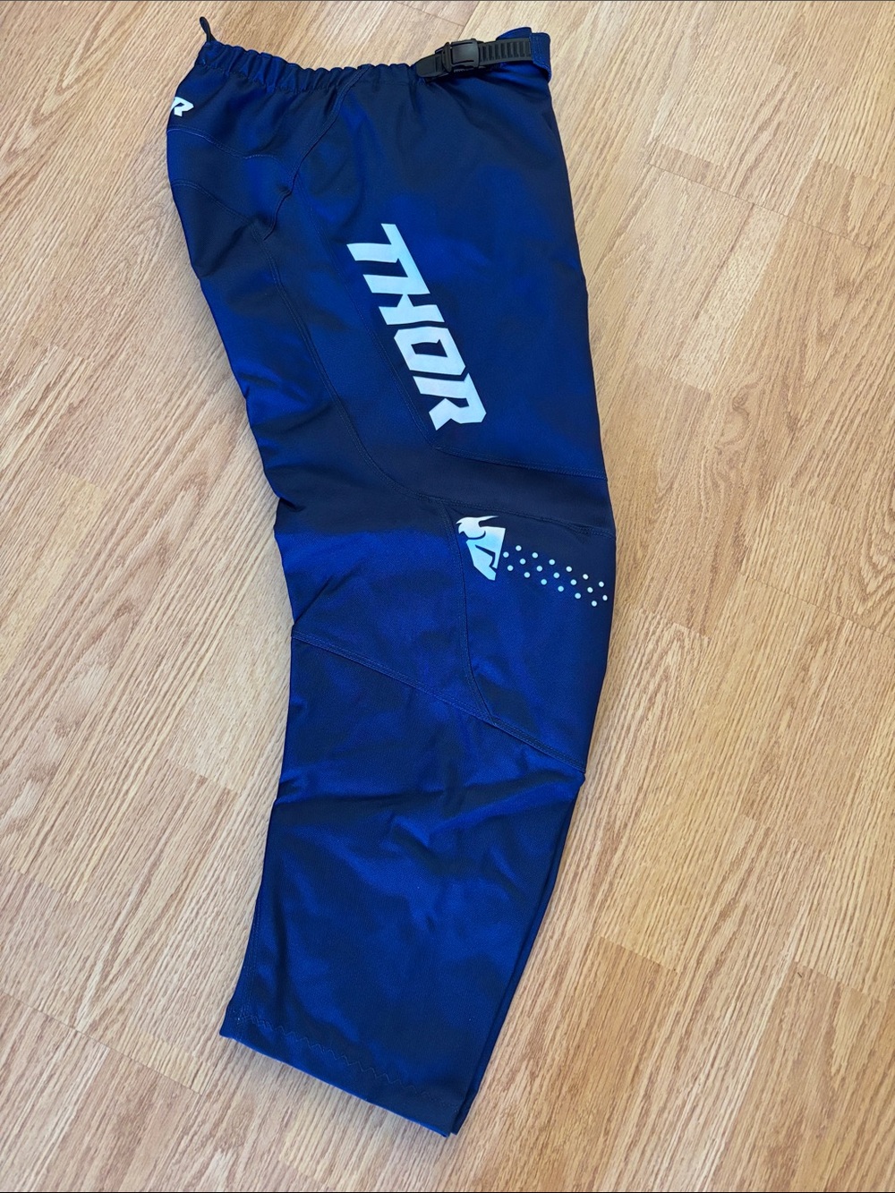 Thor Navy Blue Kids Motocross Pants with White Logo